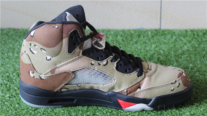 Authentic Supreme x Air Jordan 5 Camo Desert Storm